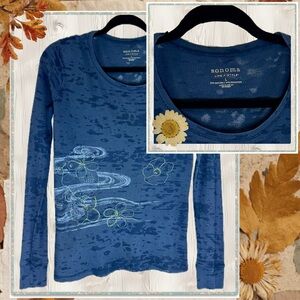 Sonoma Navy Floral Long Sleeve Top